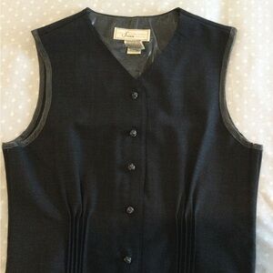 Black Sleeveless Button-Up Vest